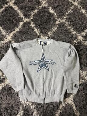 Vintage 90s Dallas Cowboys Starter Sweatshirt Adult Small Gray NFL Football